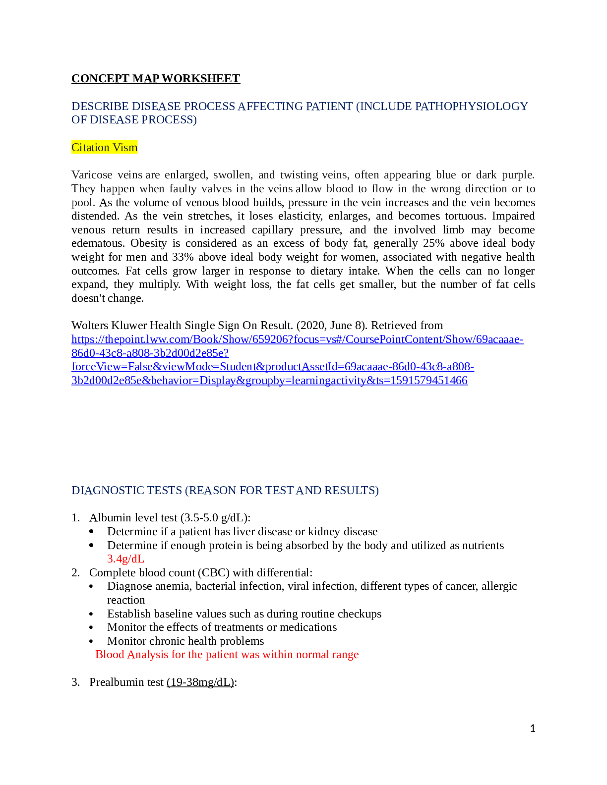 Preview image of Josephine Morrow Concept Map Worksheet document